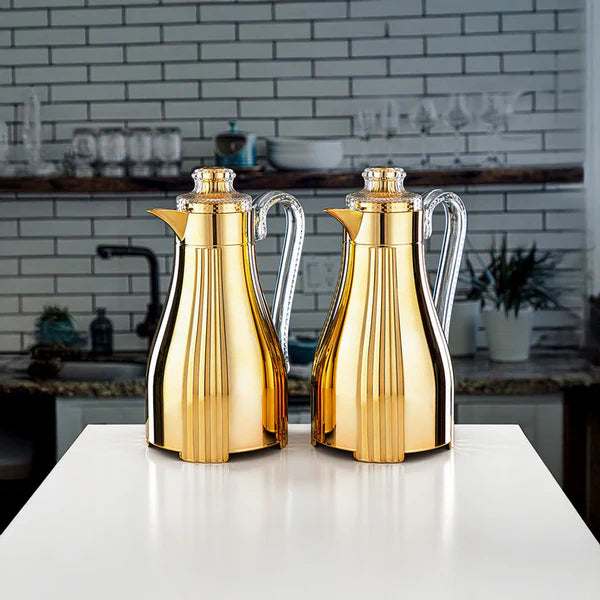 Gold 2 Pieces Vacuum Flask Set