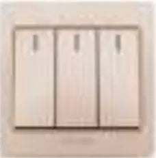 VGW006-P 250V 10A 3Gang 2Way Switch (Gold) PC Panel & PC Frame