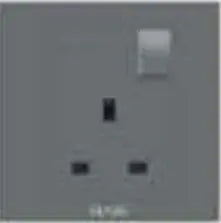 VR027 250V 1Gang13A Switched Socket (Grey) PC Panel & Stainless Steel Support