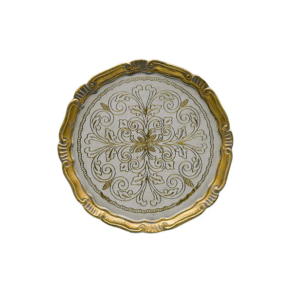 Sezzatini 33 Cm Medium Round Florentine Charger Maiano Avorio/Oro