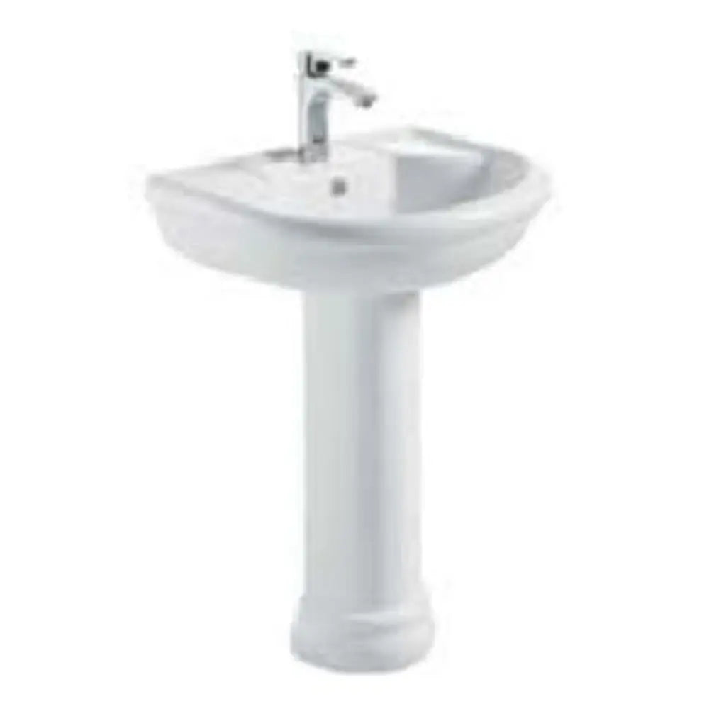 Wash Basin With Full Pedestal - White BuyonBudget