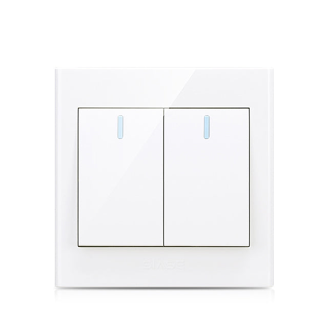 250V 10A 2Gang 2Way Switch (White)