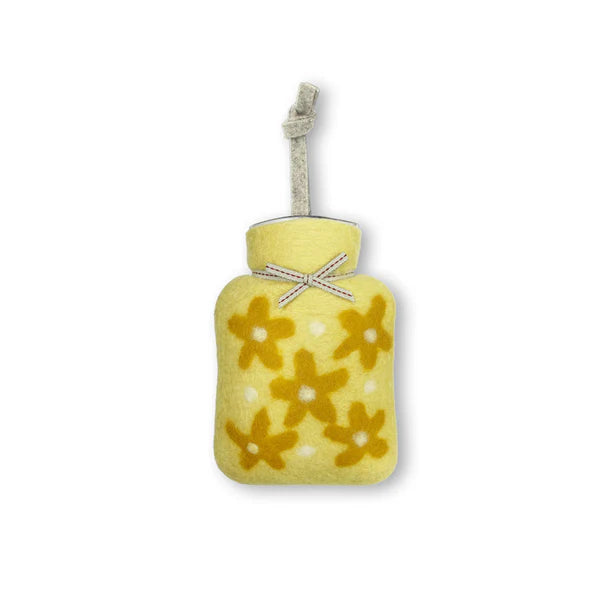 Dorothee Lehnen Mini Hot Water Bottle 0.2L – Flower Motif, Yellow