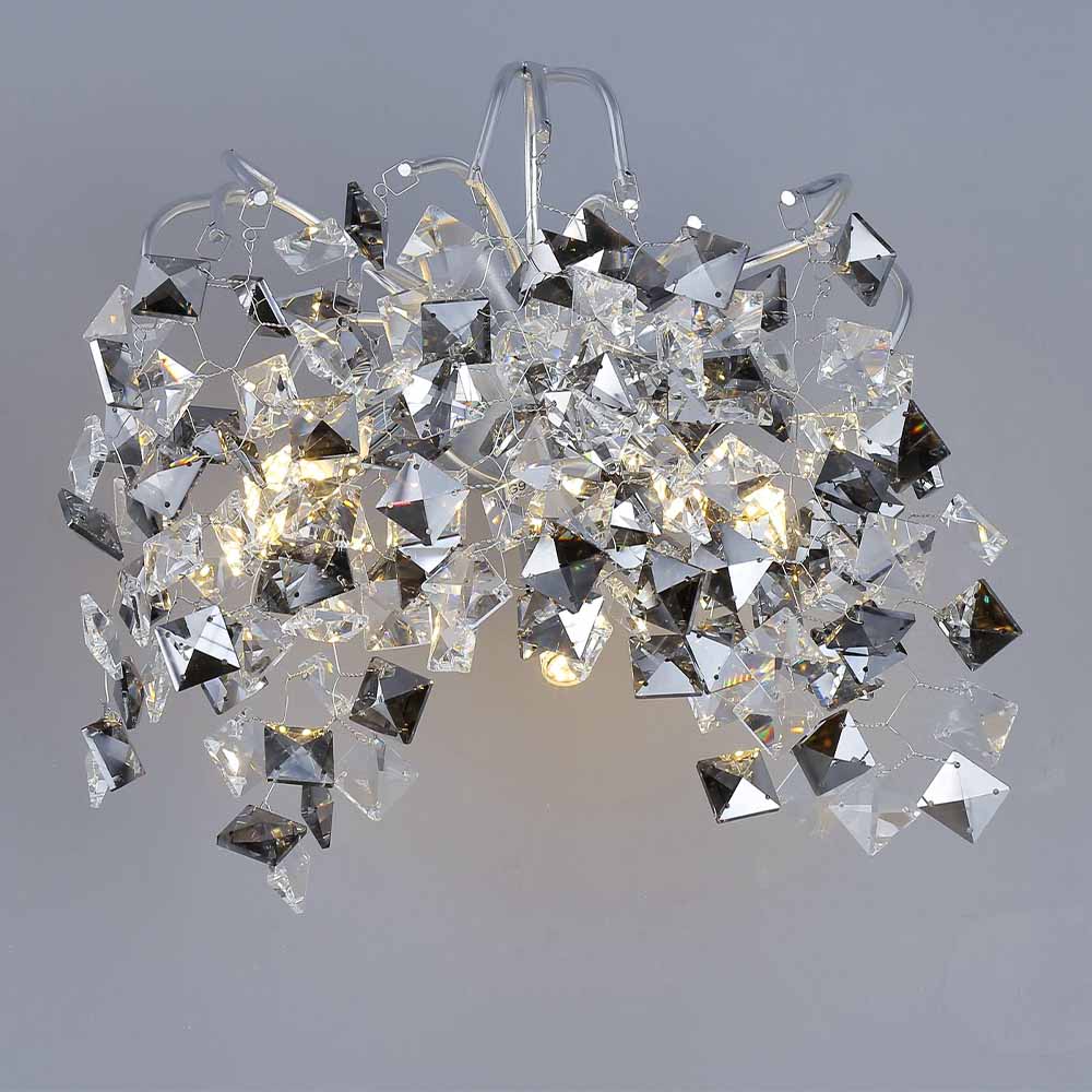 Luxury Indoor Chrome Branch Leaf Crystal Led Wall Light -3w