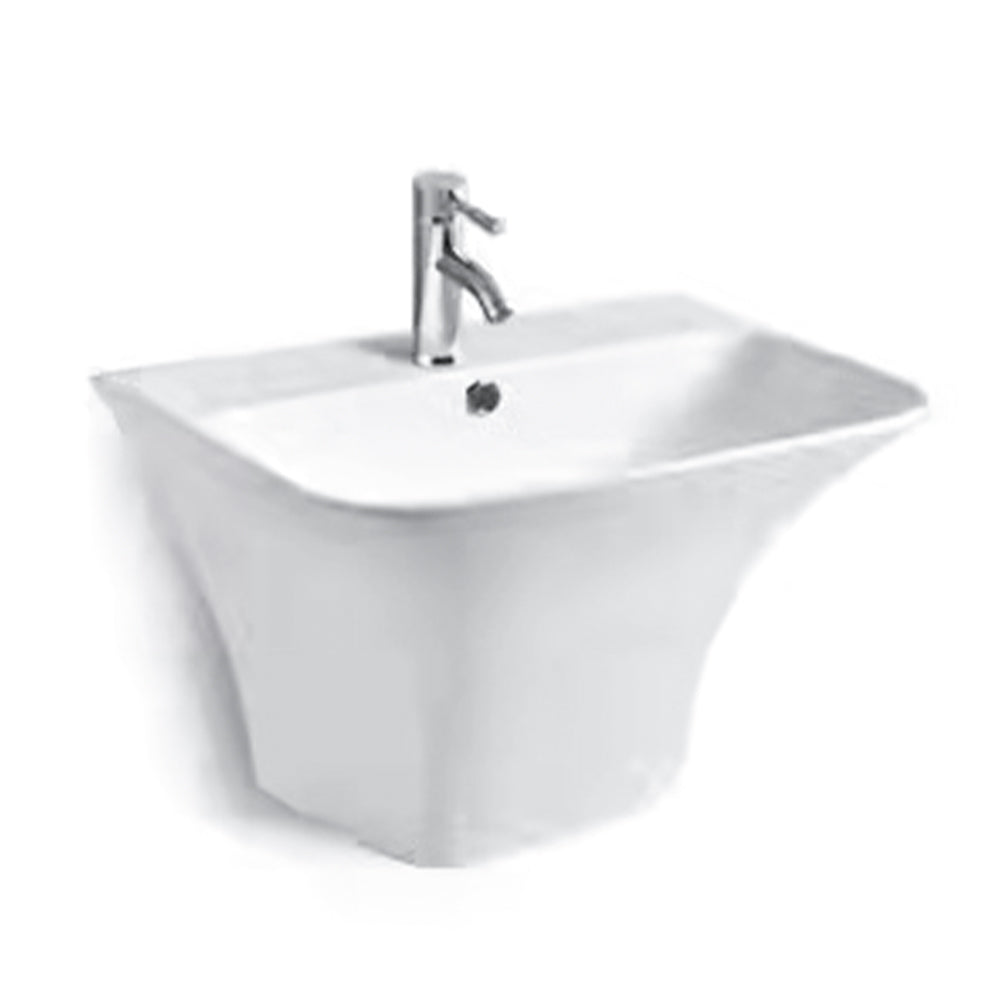 Wall Hung Square Wash Basin - White
