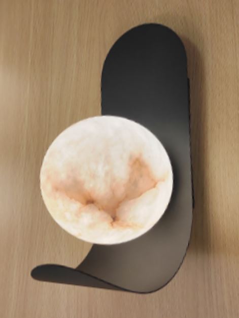 10991A-1W Wall Light – Frosted Black & Alabaster