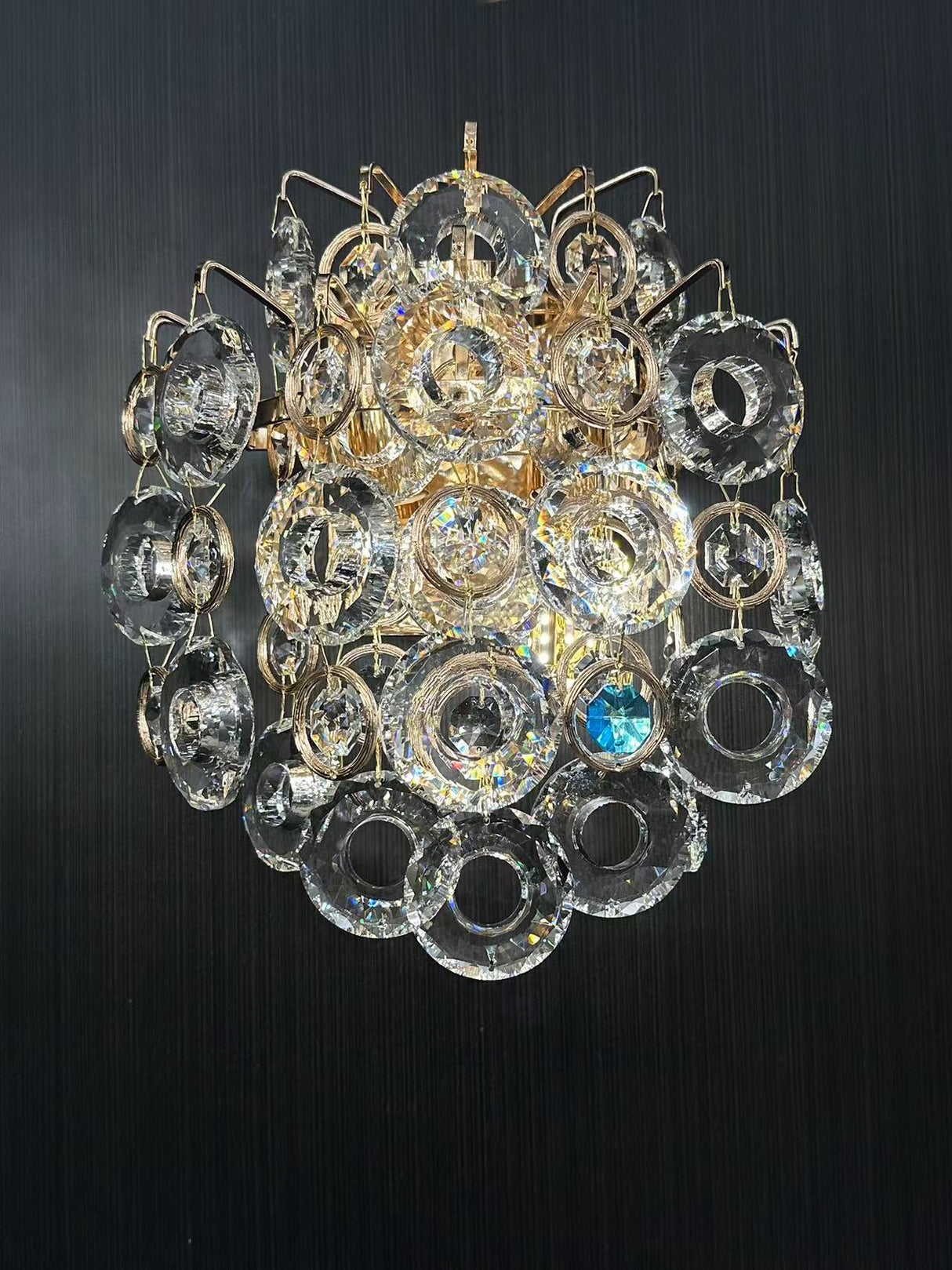 D8223 Champagne Gold Crystal Wall Light