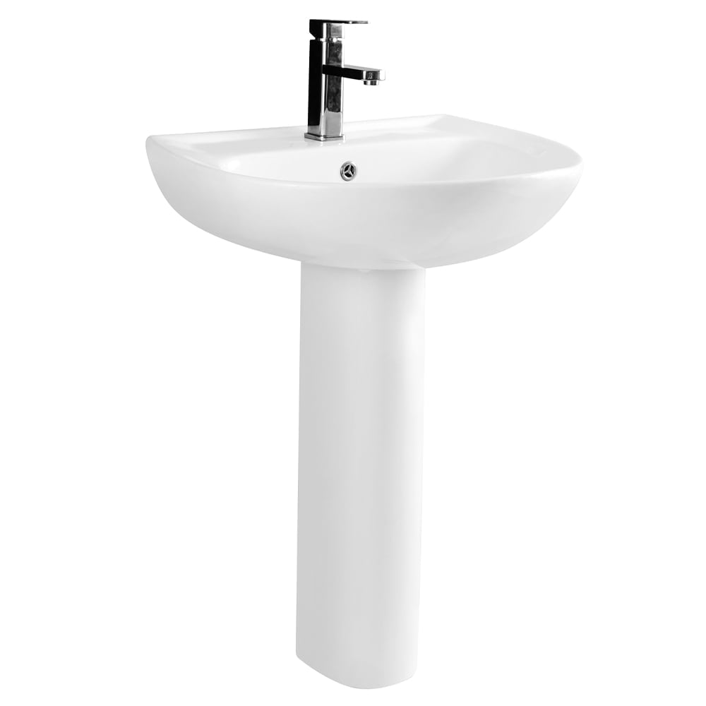 Wash Basin Full Pedestal 540x460x820mm - White (zt-350)