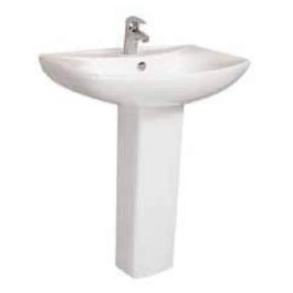 Wash Basin With Full Pedestal - White BuyonBudget