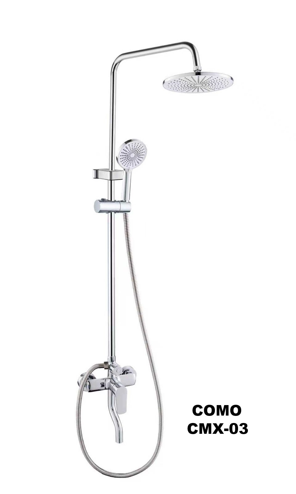 Como CMX-03 Round Head Shower Kit with Mixer – Complete Bathroom Shower Set