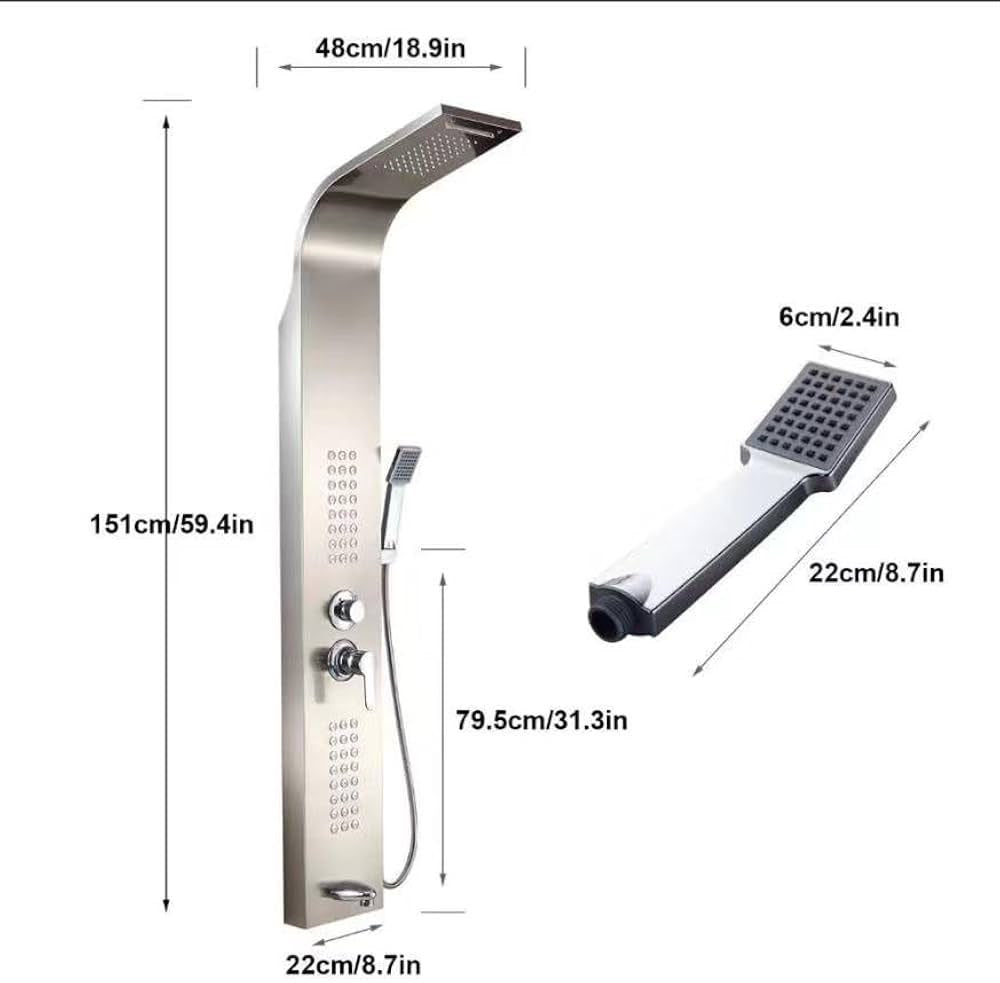 Rainfall Shower Panel – Modern Wall-Mounted Rain Shower System
