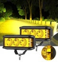 LED Pods Lights Yellow with wiring harness (5" Square Side Shooter)