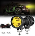 LED Driving Lights Spot Amber with wiring harness (4" 36W*2 Round)