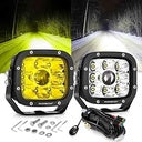 Spot LED Driving Lights + Amber Cover (2pcs/set) 5", 110W, White