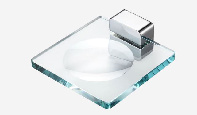 ZXWY013 – Glass Soap Dish with Chrome Wall Mount