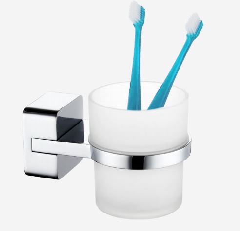 ZXWY014 – Wall Mounted Tumbler Holder (Frosted Glass & Chrome)