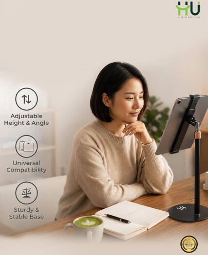 HU Multi-Function Desktop Holder HAC-1020 – Adjustable Height & Angle Phone Stand
