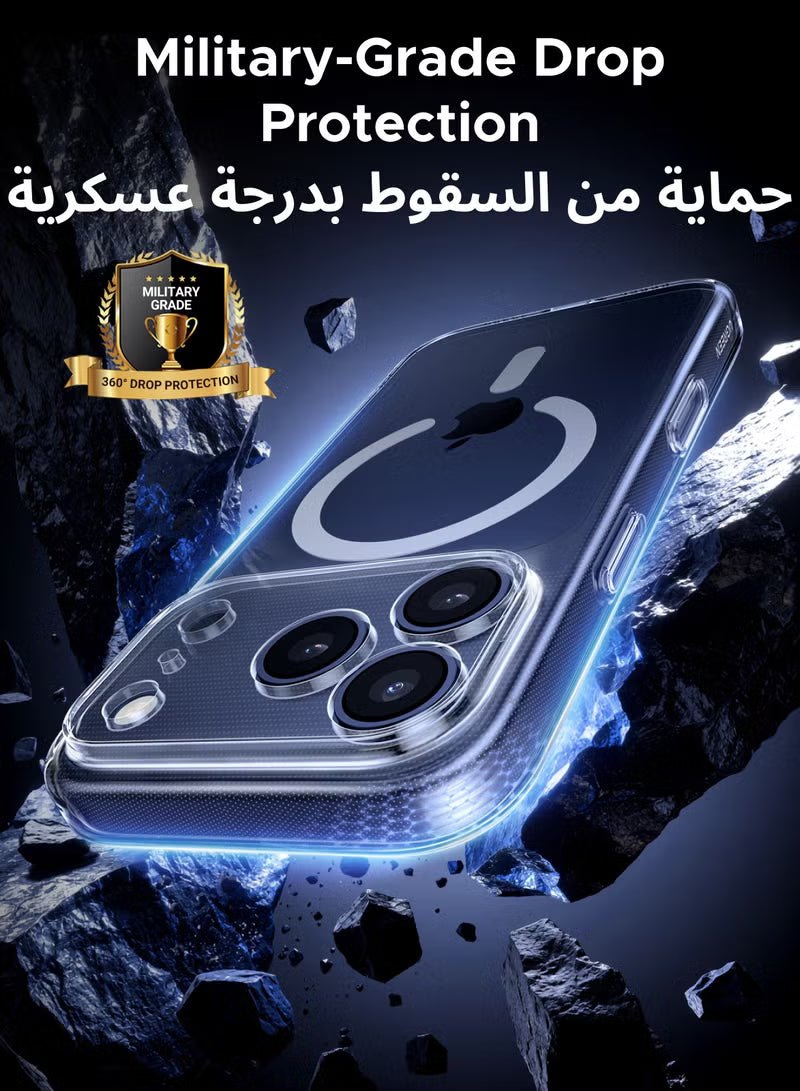 2 in 1 for iPhone 17 Pro Max Case, Compatible with MagSafe, with 1-Pack Privacy Screen Protector, Delay-Yellowing Military-Grade Protection, Shockproof Slim Magnetic Case for 17 Pro Max 6.9"