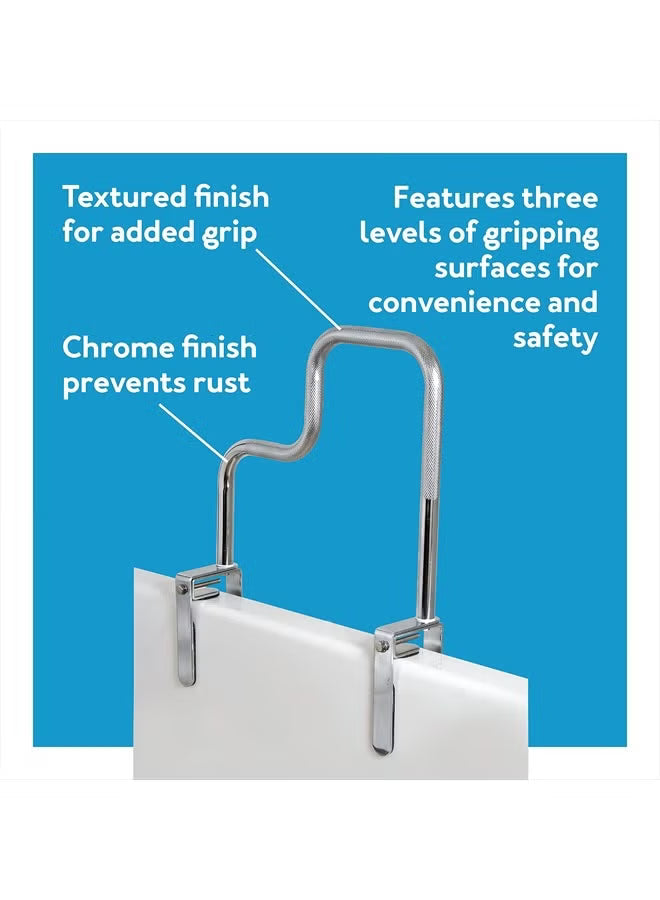 Tri-Grip Bathtub Rail with Chrome Finish