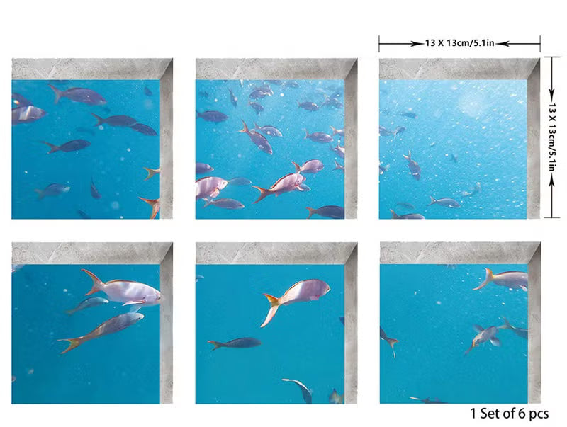 ChezMax Fish School Bath Treads Stickers