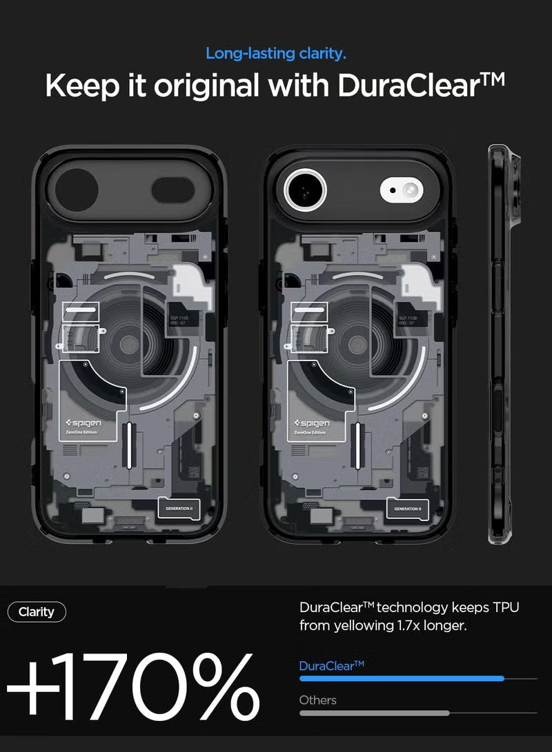 Ultra Hybrid MagFit iPhone 17 Air Case Cover with MagSafe (2025) - Zero One Black