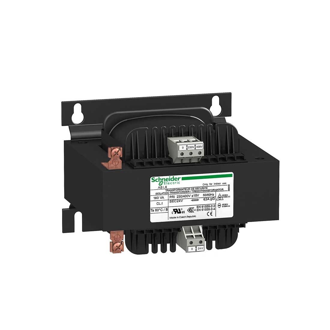 SCHNEIDER – Voltage Transformer, 230-400 V, 1 x 230 V, 100 Va, Supplier Part Number: ABL6TS10U Qatar