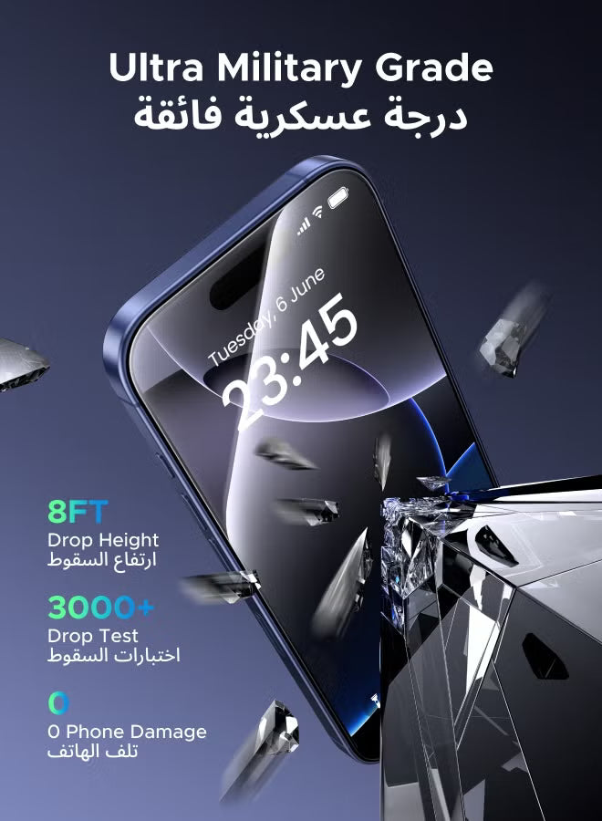 2P Screen Protector and 1P Camera Lens Protector Combo for iPhone 17 Pro Max Ultra HD Clear Scratch Resistant, Military-Grade Protection, Easy Installation, Anti-Fingerprint, Bubble Free Glass Film -