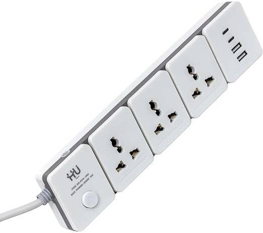 HVO-1002 Power Socket with 3 Sockets, USB & 3 m Cable