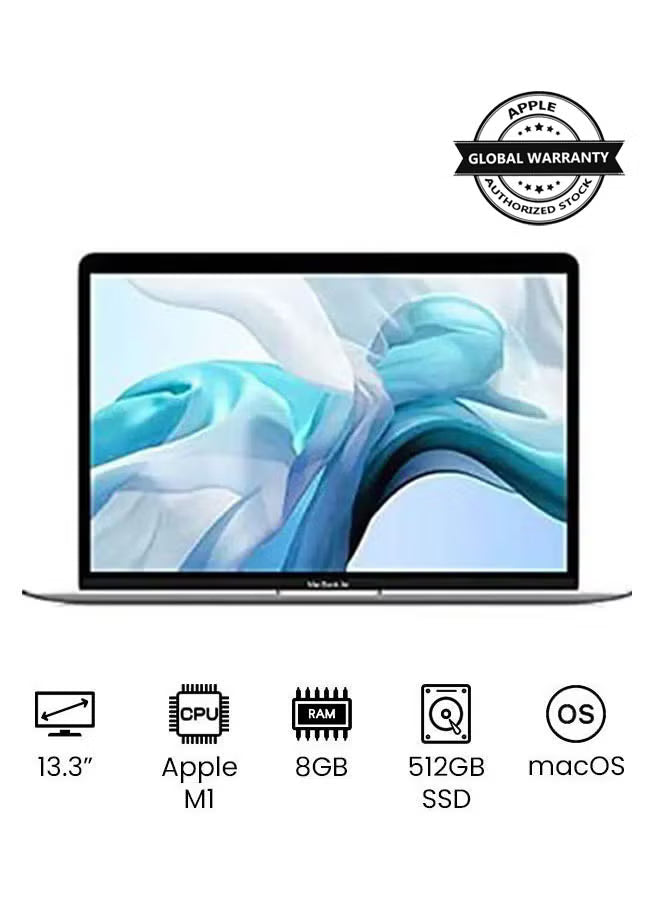 Apple MacBook Air 13.3-inch M1, 8GB RAM, 512GB SSD – Silver (2020)