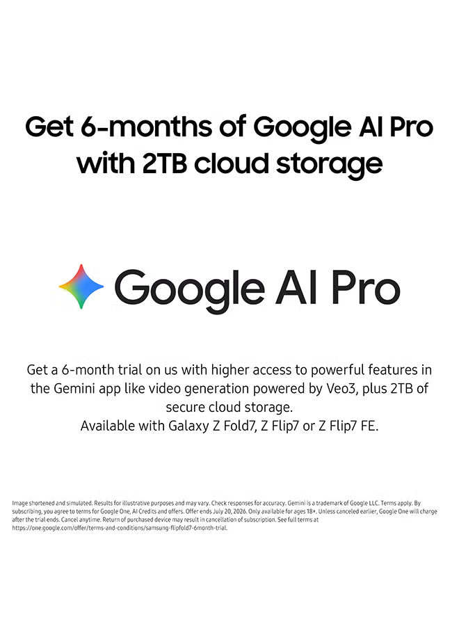 Galaxy Z Flip 7 FE Dual SIM Black 8GB 256GB 5G - Middle East Version