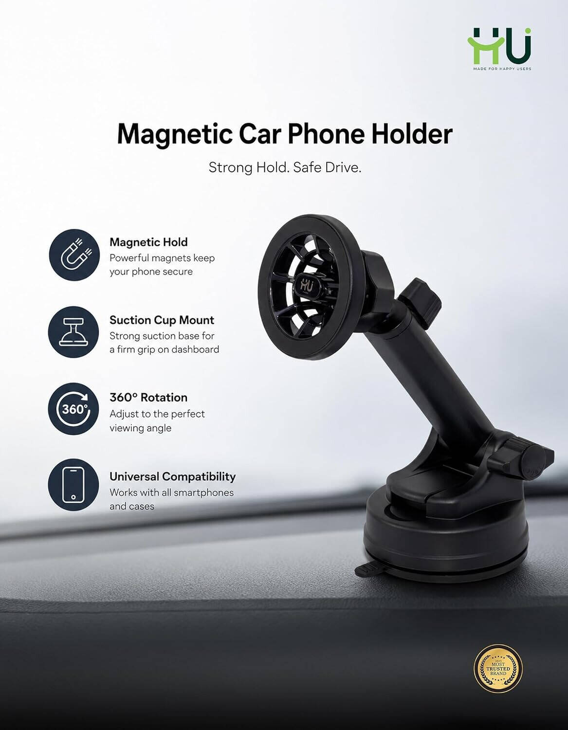 Magnet Holder HAC-1040 – Adjustable Telescopic Arm with 360° Multi-Angle Rotation HU