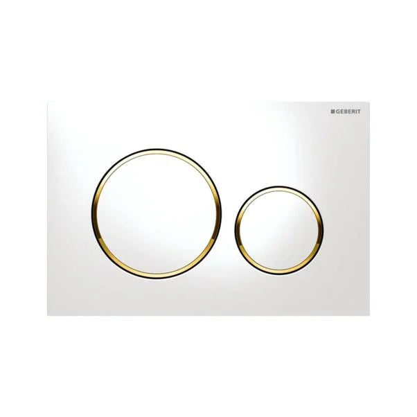 Geberit Sigma20 Dual Flush Actuator Plate White/gold