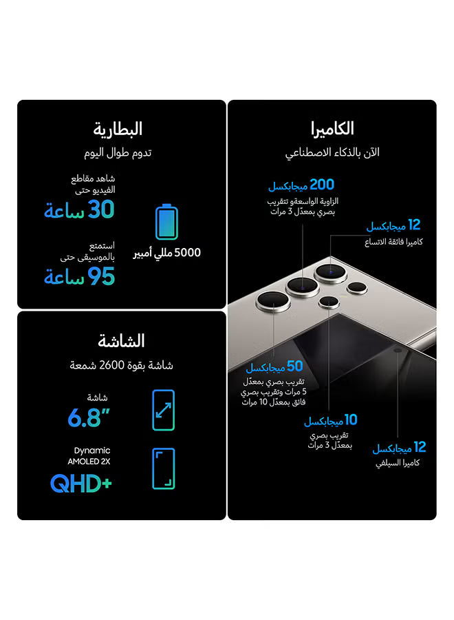 Galaxy S24 Ultra 5G Dual SIM Titanium Violet 12GB RAM 512GB - Middle East Version
