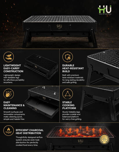 Barbecue Fiesta Portable Barbecue Stand HTO-1022 – Compact Outdoor BBQ Stand