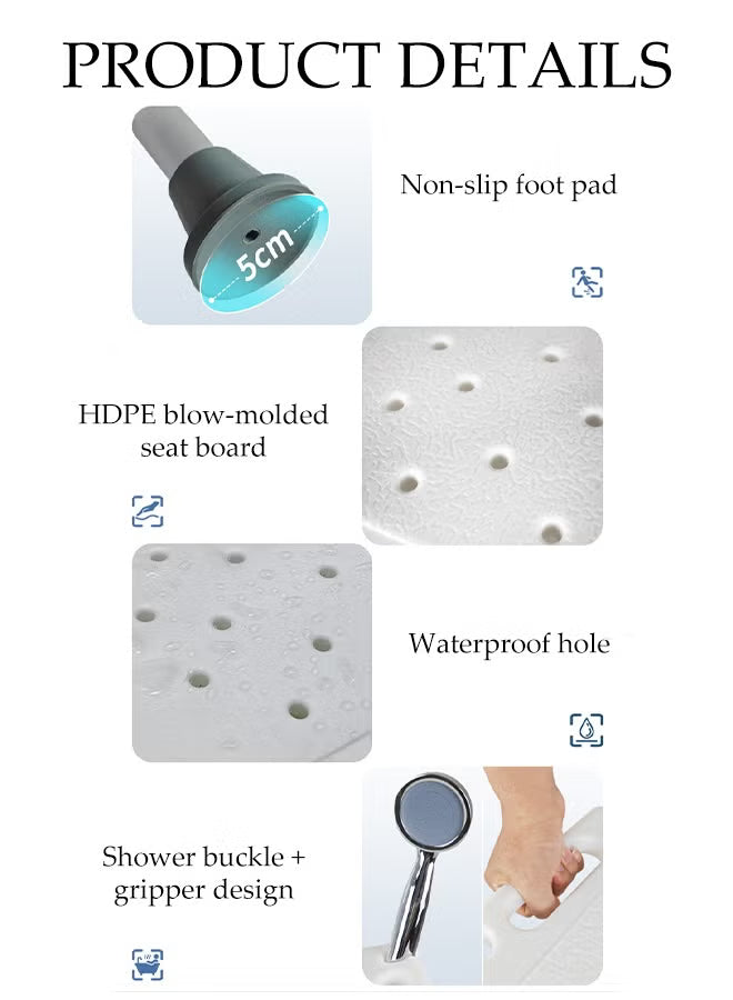 Adjustable Anti-Slip Shower Chair