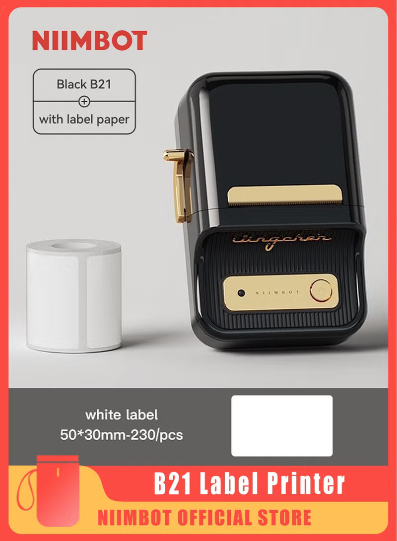 NIIMBOT B21 Pro 300dpi Bluetooth Label Printer – Black