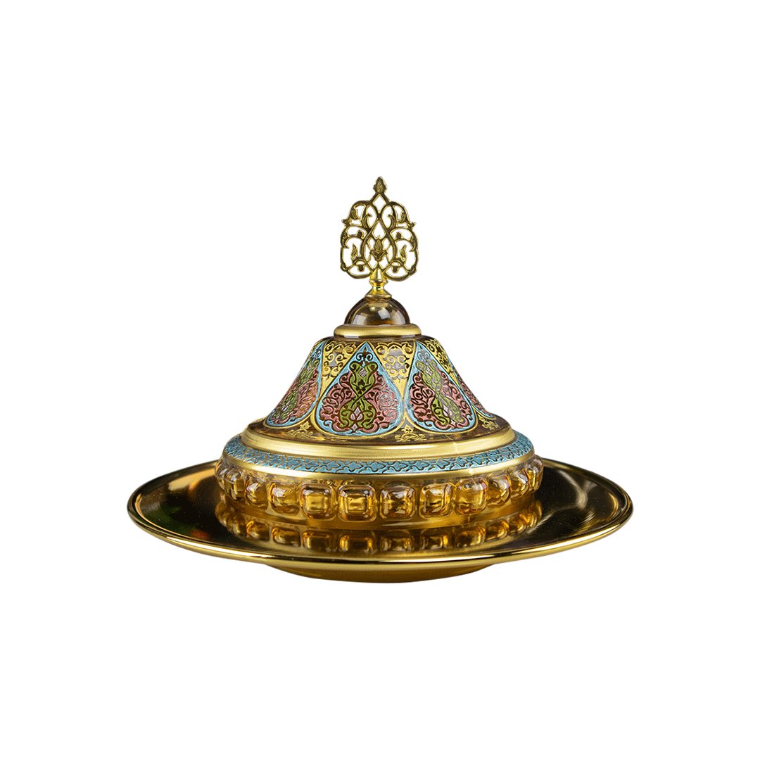 Byblos Decorated Candy Bowl With Cover