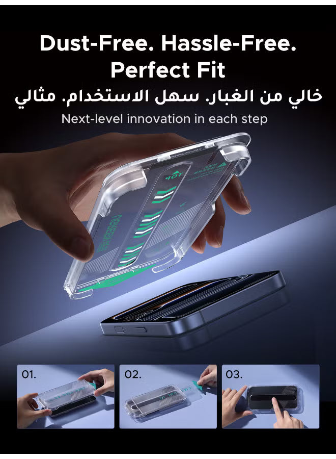 2-Pack iPhone 17 Pro Max Screen Protector With Auto Alignment Kit 6.9 Inch Ultra HD Clear, Scratch Resistant, Military-Grade Protection, Easy Installation, Anti-Fingerprint, Bubble Free Glass Film -