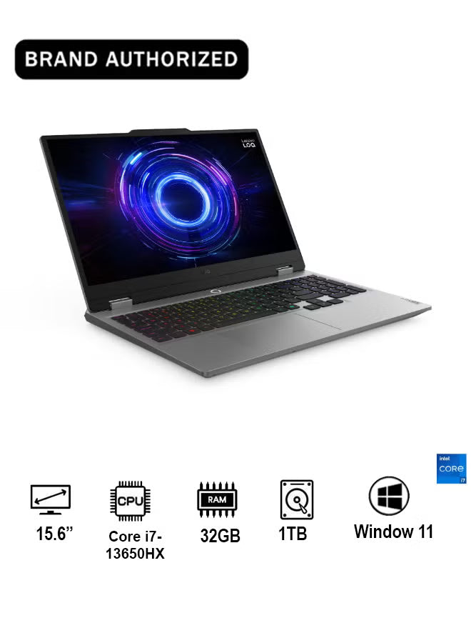 Lenovo LOQ 15IRX10 Gaming Laptop, 15.6-Inch FHD 144Hz G-SYNC Display, Intel Core i7-13650HX, RTX 5070 8GB, 32GB RAM, 1TB SSD, Windows 11, Luna Grey