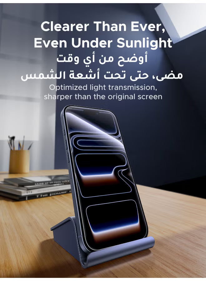 2-Pack iPhone 17 Pro Max Screen Protector With Auto Alignment Kit 6.9 Inch Ultra HD Clear, Scratch Resistant, Military-Grade Protection, Easy Installation, Anti-Fingerprint, Bubble Free Glass Film -