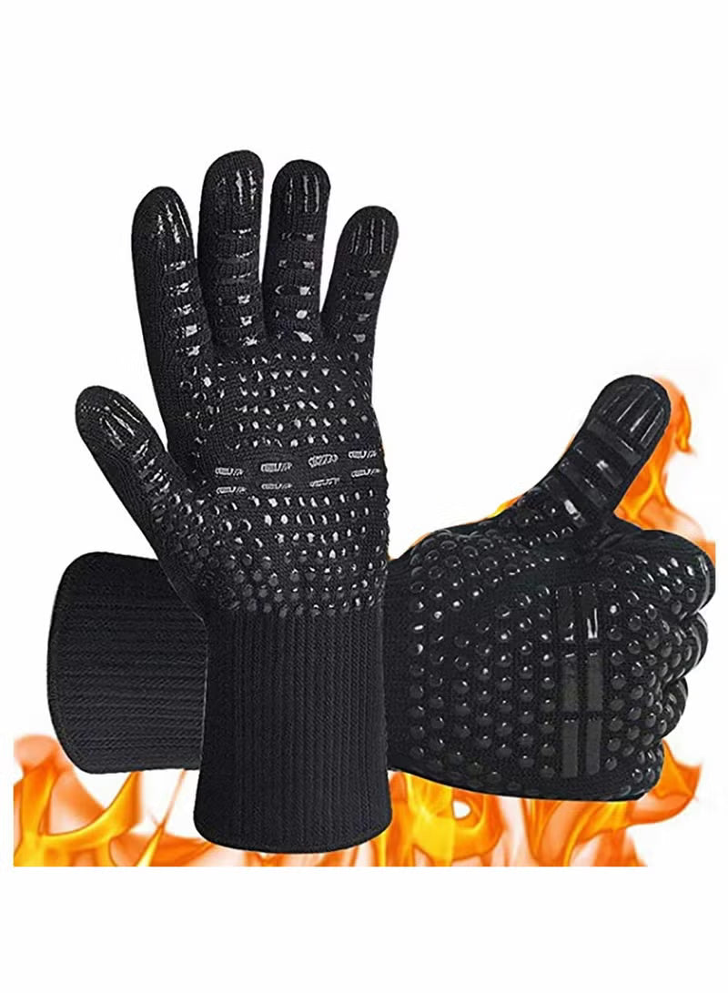 BBQ Heat-Resistant Gloves – Black Grilling & Cooking Gloves