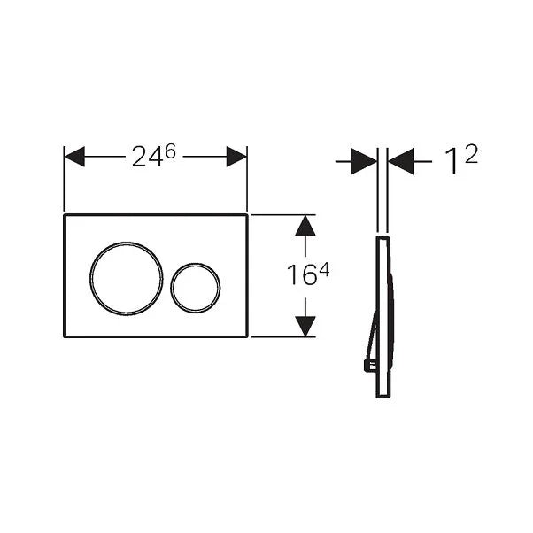 Geberit Sigma20 Dual Flush Actuator Plate White/gold
