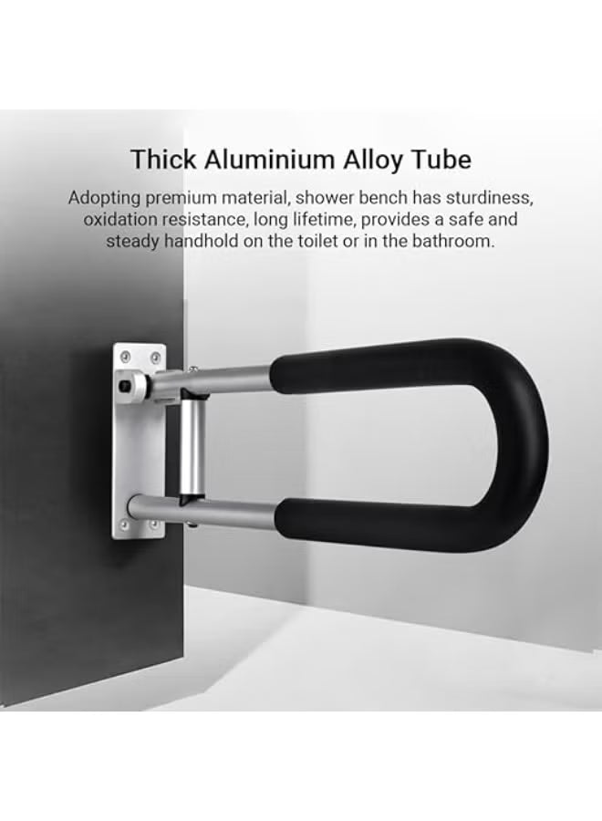 Foldable Toilet Grab Bar with Black Sponge