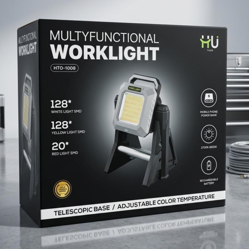 Multifunctional Work Light HTO-1008 with Adjustable Color Temperature