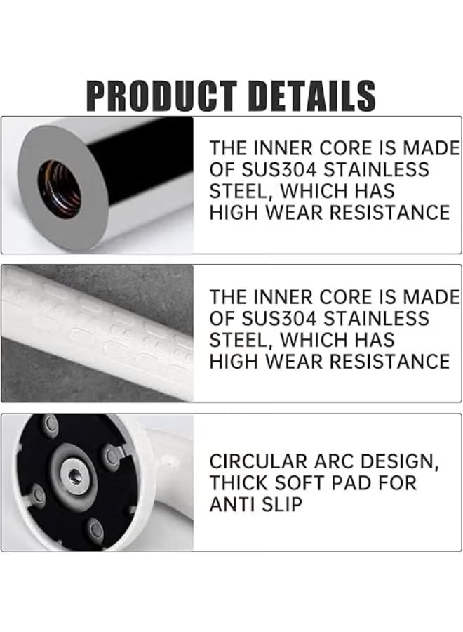 2 Pcs Bathroom Grab Bars with Luminous Circles