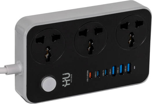 HAC-1007 Universal Power Socket 2500W with 20W USB Fast Charging HU