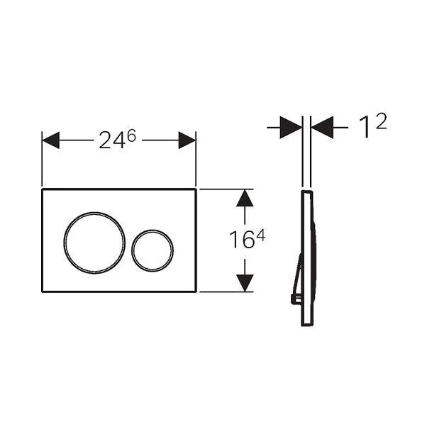 Geberit Sigma20 Dual Flush Actuator Plate Black/ Bright Chrome