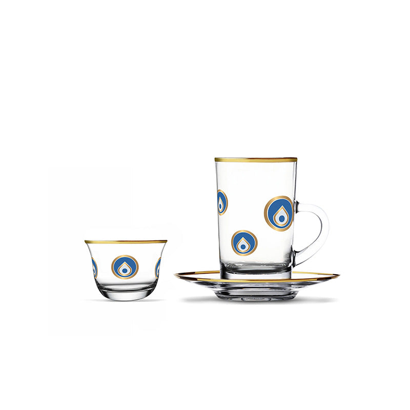 Dimlaj Charm Glass And Gold Drinkware Set