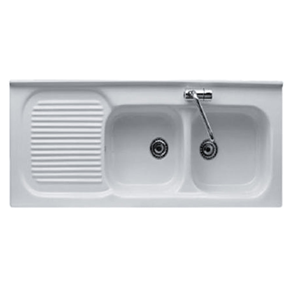 Double Siphon Base With Two Draining Outlets