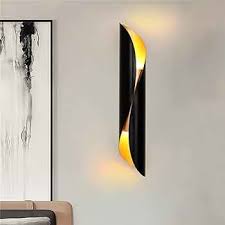 MLA1002B - LED Wall Light Black with Flash Gold D80*H400mm